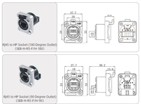 Connecteur de câble de signal circulaire Ethernet RJ45 IP67 étanche CAT5e/CAT6 8P8C, prise mâle en métal PC Ethercon