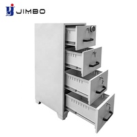 JIMBO Diskon Besar-besaran Lemari Arsip Penyimpanan 4 Laci Vertikal Tahan Api Logam