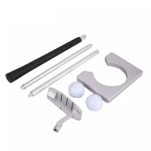 Boxed Silver Aluminium Alloy 830G Indoor <b>Golf</b> Putter Trainer Folding Three-Section Combination Training Gift for Golfers - Product Image 2