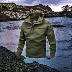 Chaqueta de Lona con Capucha para Mujer, Estilo Safari, Cuello Alto, Impermeable, Cortavientos, Transpirable y de Secado Rápido - Product Image 3