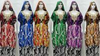 Nouvelle Robe Boubou Africaine Imprimée en Coton, Abaya, Dashiki pour Femme Musulmane, Grande Taille, Mode Estivale, Kaftan Ample avec Dentelle et Paillettes