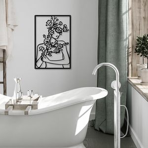 Diy arte Metal pared decoración negro abstracto Metal arte femenino figura pared decoración oro decorativo contemporáneo - Product Image 5