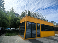 Kiosque Conteneur Écologique Imperméable pour Extérieur, Stand de Snacks Modulaire Préfabriqué pour Parc, Boutique Conteneur de Vente au Détail pour Site Touristique