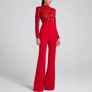 <span class=keywords><strong>Combinaison</strong></span> décontractée ample à manches longues avec ceinture et <span class=keywords><strong>pantalon</strong></span> pattes d'éléphant pour l'automne et l'hiver - Product Image 3