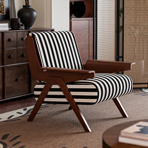 <span class=keywords><strong>Chaise</strong></span> de canapé de bras en bois massif moderne de luxe nordique loisirs pour salon chambre paresseux élégant salon tuffé confort Design Unique - Product Image 2