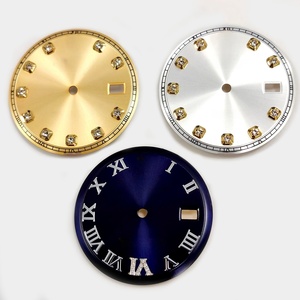 Quadrante per <span class=keywords><strong>Orologio</strong></span> con Diamanti Dorati e Numeri Romani Argentati per <span class=keywords><strong>Orologio</strong></span> da 36mm 1601, Compatibile con Movimento 1570 1575, Parti di Ricambio Aftermarket per Orologi. - Product Image 2