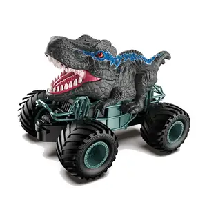 Venta caliente RC camión de dinosaurio juguete de Control remoto 2,4G simulación de aerosol Dino coche de Control remoto para niños juguetes de Control de Radio Jurásico