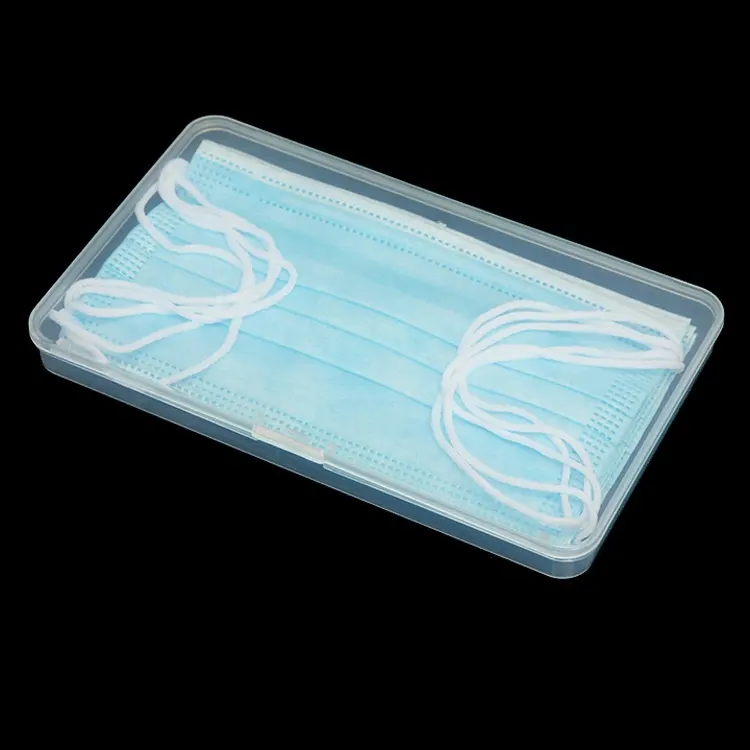 Recycled High Transparency Visible Plastic Face Mask Packaging Box with Lid Use