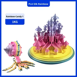 PLA Silk Rainbow Filament <strong>1</strong>.75mm Multi-Color Gradient Shiny PLA for 3D <strong>Printers</strong> 1KG Smooth Glossy Finish - Product Image 5