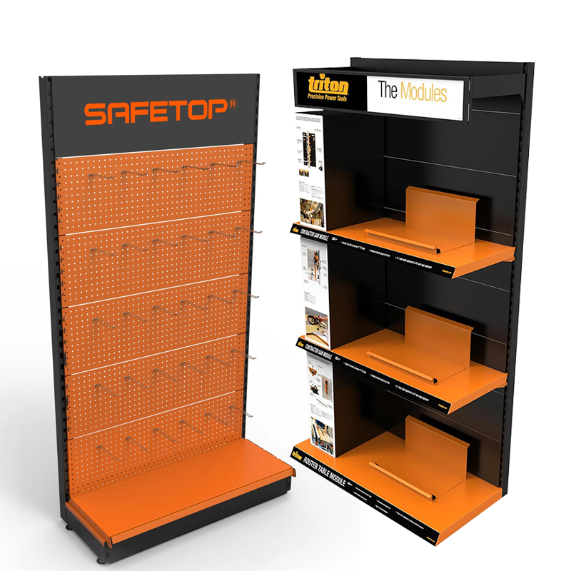 Apache Customized Metal Orifice Plate Decorative Electrical Tool Display Rack for Stores for Supermarket Shelves — view 6