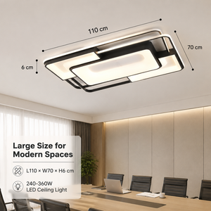 โคมไฟเพดานทรงเรขาคณิตทันสมัย อะคริลิค เหล็ก LED ปรับแสงได้ 3 สี พร้อมรีโมท สำหรับห้องนั่งเล่น ห้องนอน สำนักงาน - Product Image 3
