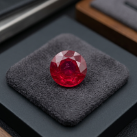 Rubis naturel taille ovale, traité par cirage/huile, qualité AAA, lustre parfait, 12 mm, 21,50 carats, rouge, pour la fabrication de bijoux, certifié par un tiers