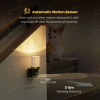 LOHAS LED Acrylique Détecteur de mouvement à intensité variable Veilleuse rotative à 180 ° activée par le mouvement pour la salle de bain Chambre à coucher Alimentation enfichable