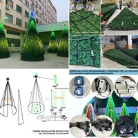 Toprex dmx dapat diprogram pohon Natal pencahayaan profesional 3d disesuaikan twinkle lampu pohon Natal LED pintar dikendalikan