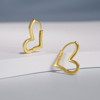 CANNER Boucles d'oreilles créoles classiques en argent 925 en forme de cœur, ensemble de boucles d'oreilles à clous en zircon avec chaîne à pampilles en pierre de lune, plaqué or 18 carats