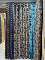 Vente en gros de tissu jacquard 100 % polyester pour rideaux, liquidation, respirant, tissé avec motifs teints, en rouleaux