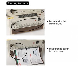 6918 máy điện nặng để đục lỗ và ràng buộc dây đôi, cuộn xoắn ốc đơn, Lược nhựa trong một máy - Product Image 5