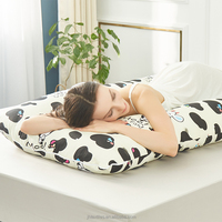 Bantal Kehamilan Bentuk U yang Dapat Disesuaikan, Sarung Katun Bermotif Lembut, Penyangga Seluruh Tubuh, Bantal Tidur untuk Ibu Hamil