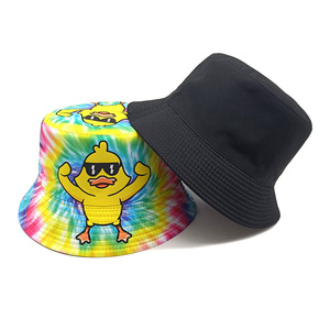 <strong>Funky</strong> Cool Cartoon Sunglasses Duck <strong>Bucket</strong> <strong>Hat</strong> Tie Dye &amp; Flexing Duck SunHat for Teens Festival Looks and Novelty Gift Giving - Product Image 2