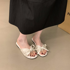 Sandales à nœud papillon à semelle souple de style français pour femmes, tongs à semelle souple tendance pour l'été, sandales de vacances - Product Image 6