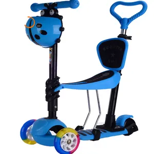 2022 novo modelo de scooter azul para a criança, scooter para meninas/crianças, 3 rodas, scooter