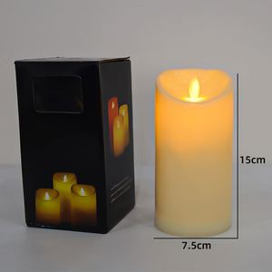 Bougie pilier LED de luxe à effet de flamme vacillante, à commande par bouton, fonctionnant sur piles, pour décoration intérieure et fêtes, vente en gros, économique, simulation de cire - Product Image 3