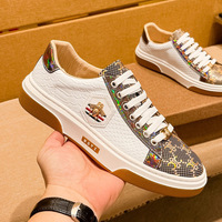 Chaussures confortables en cuir de vache bicolore pour hommes, nouvelles chaussures de sport imprimées, chaussures de luxe de haute qualité pour hommes, chaussures de créateur