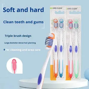 Brosse à dents adulte à poils moyens Ménage Famille Pack Couple Brosse à dents Voyage Nettoyage oral Vente en gros Plastique disponible - Product Image 2