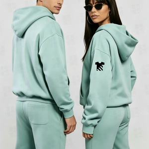 Sudadera con capucha OEM personalizada para mujer, corte holgado, hombros caídos, tejido grueso, 80% algodón, 20% poliéster, forro polar, 380 g/m², al por mayor - Product Image 4