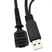 Nouveau produit 2025 – Câble d'alimentation double IDC 14 broches vers USB 2.0 mâle et prise DC pour VeriFone VX820/VX810/VX805