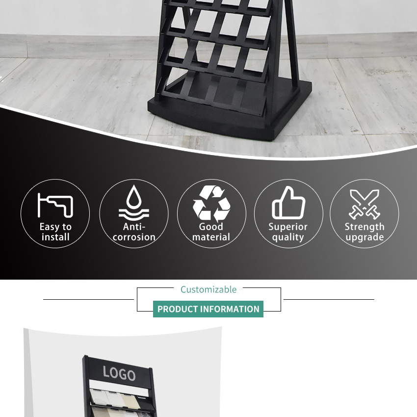 Venda imperdível Torre de cerâmica personalizada mostrando suporte de chão de amostra de porcelana de quartzo, granito, azulejos de mármore, estante de exposição de pedra