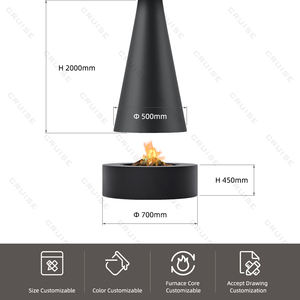 CRUCERO 360 ° Vista <span class=keywords><strong>panorámica</strong></span> de llama Efecto de llama Techo colgante 600mm <span class=keywords><strong>Chimenea</strong></span> suspendida de carbón electrónico - Product Image 4