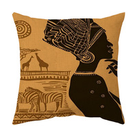 Housse de coussin artistique de luxe, motif femme africaine-américaine, housse de coussin décorative, impression numérique, pour canapé, salon