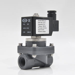 วาล์วโซลินอยด์พีวีซีพลาสติก UPVC ขนาด 1/2 นิ้ว 20 มม. <span class=keywords><strong>24VDC</strong></span> ป้องกันการกัดกร่อน ทนกรดอ่อนและด่าง DN15 - Product Image 1