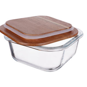 Новый набор стеклянных контейнеров для кухни 700 мл с крышкой из акации в микроволновой печи - Product Image 6