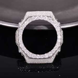 Wholesale Luxury Iced Out Moissanite <b>Watch</b> <b>Case</b> Buss Down Diamond Bezel Brass Modification Parts for Men Women - Product Image 5