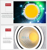 Spot encastré LED moderne IP33 7W COB anti-éblouissement CRI 90 en aluminium pour éclairage de projets hôteliers