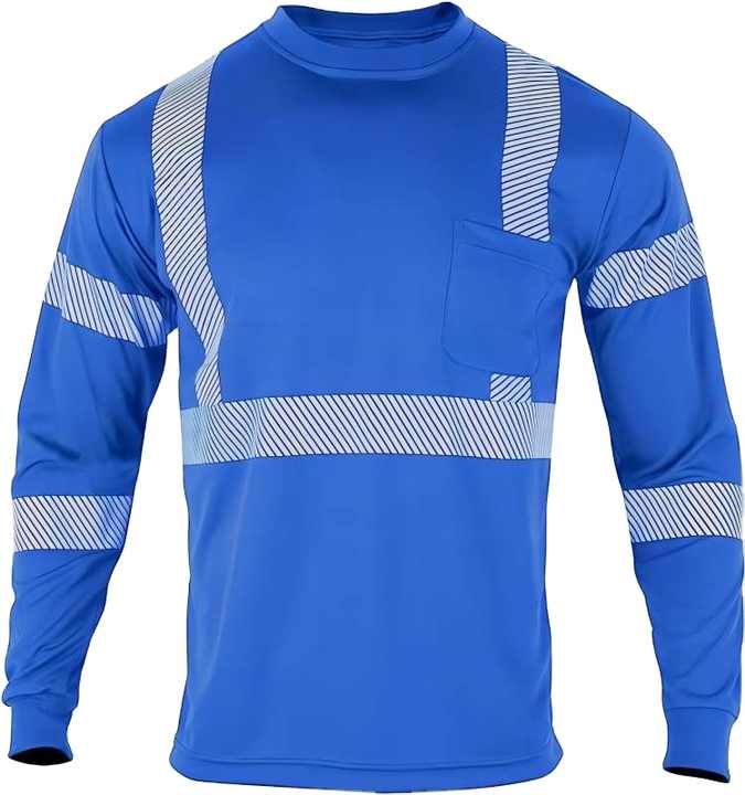 Long Sleeve ANSI Class 2 Safety Reflective High Visibility T Shirts for ...