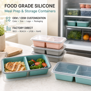 OEM ODM Silicone Lattice <b>Lunch</b> <b>Box</b> Fresh-keeping Food Storage Mold Silicone Soup Cube with Lid Quick Frozen & Easy to Release - Product Image 1