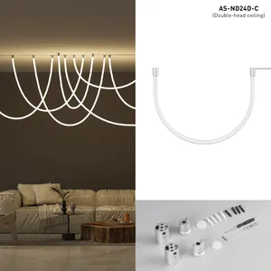 Surmountor Rope Light Chandelier 360 Degree Luke Lamp Round 360 Led Neon Flex Silicone Tube Led Rope Light Flexible Neon Light