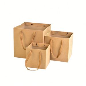 Bolsa de Papel Cuadrada 2025, Regalos Promocionales, Bolsa de Papel Kraft con Base Cuadrada, Bolsa de Papel Cúbica para Compras - Product Image 1