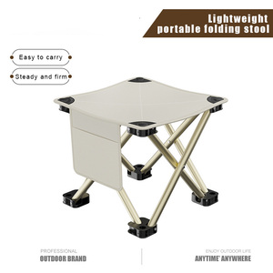 Foldable <b>Portable</b> Outdoor Camping Fishing Beach Picnic <b>Stools</b> with Side Oxford Pockets - Product Image 5