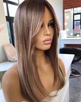 Topper de cheveux en soie de 40 cm 45 cm, couleur brun cendré, avec clip, postiche, toupet, cheveux humains Remy casher avec frange