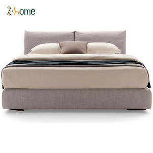 Juego de cama doble de estilo moderno Juego de dormitorio tamaño Queen Cama individual de 1,5 m 1,8 m Nuevo modelo Cama tapizada de tela de lino tamaño king completo - Product Image 5