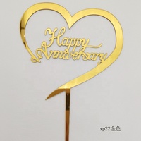 Acryl Rose Gold Spiegel Lasers ch neiden Brief Kuchen Dekoration Happy Anniversary Cake Topper