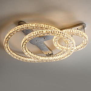 Lámpara de decoración del hogar de estilo moderno de alta calidad anillo redondo LED K9 luz de techo de cristal para sala de estar - Product Image 3