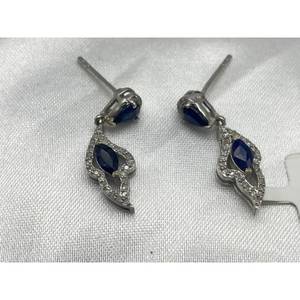 New Top selling Luxury BLUE SHAPHIRE <b>Earring</b> Set 925 Sterling <b>Silver</b>, Gift Party <b>Wedding</b> Engagement Religious Ceremonies Events - Product Image 1