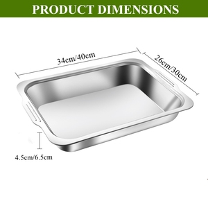 จานก้นลึกสำหรับปลาทำจากสแตนเลสทั้งเตาแก็สและเตาแม่เหล็กไฟฟ้าถาดรองอาหารทอดบาร์บีคิวซีฟู้ดเครื่องครัวบาร์บีคิว - Product Image 3
