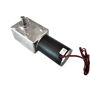 BringSmart A5882-45 24v dc low speed gear motor right angle brush motor supplier high torque self-locking dc motor worm gear