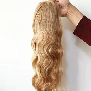 Long Hair Knotted Skin Natural Remy Hair Toupee for Women